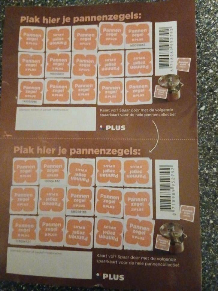 Pannenzegels plus, Verzamelen, Supermarktacties, Plus, Ophalen of Verzenden