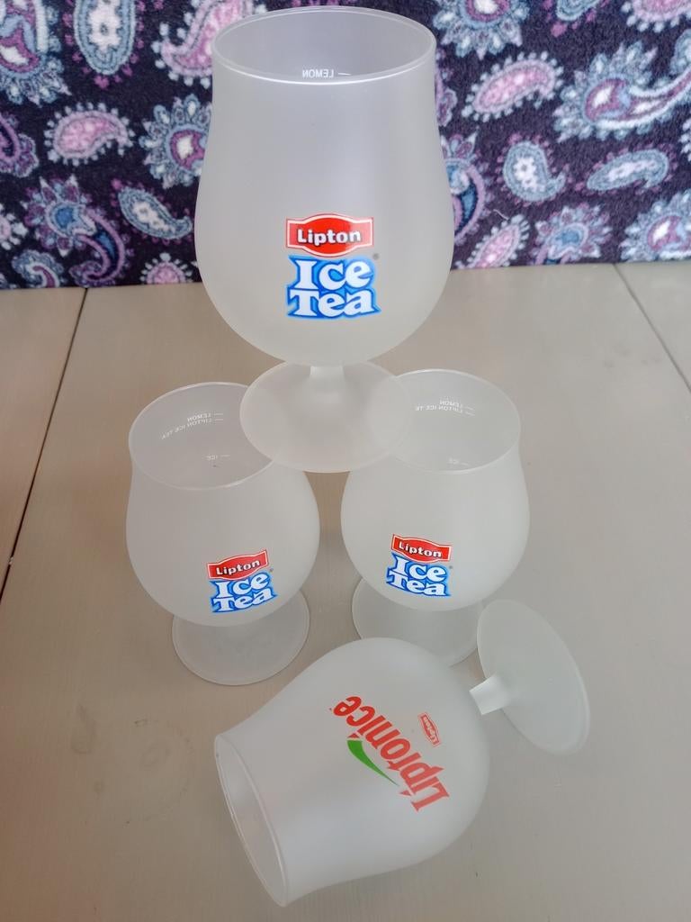 Lipton Ice Tea Glazen - Set van 4, Ophalen, Glas of Glazen, Nieuw, Glas