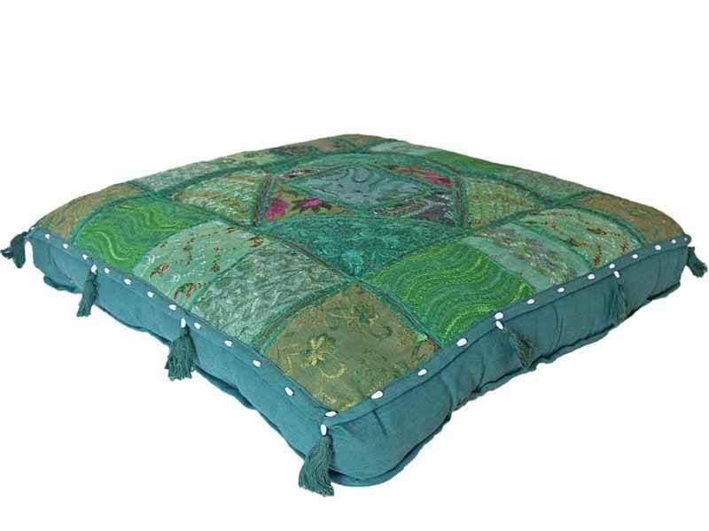 Oosters Vloerkussen India - groen, Ophalen of Verzenden, Nieuw, Groen, Vierkant