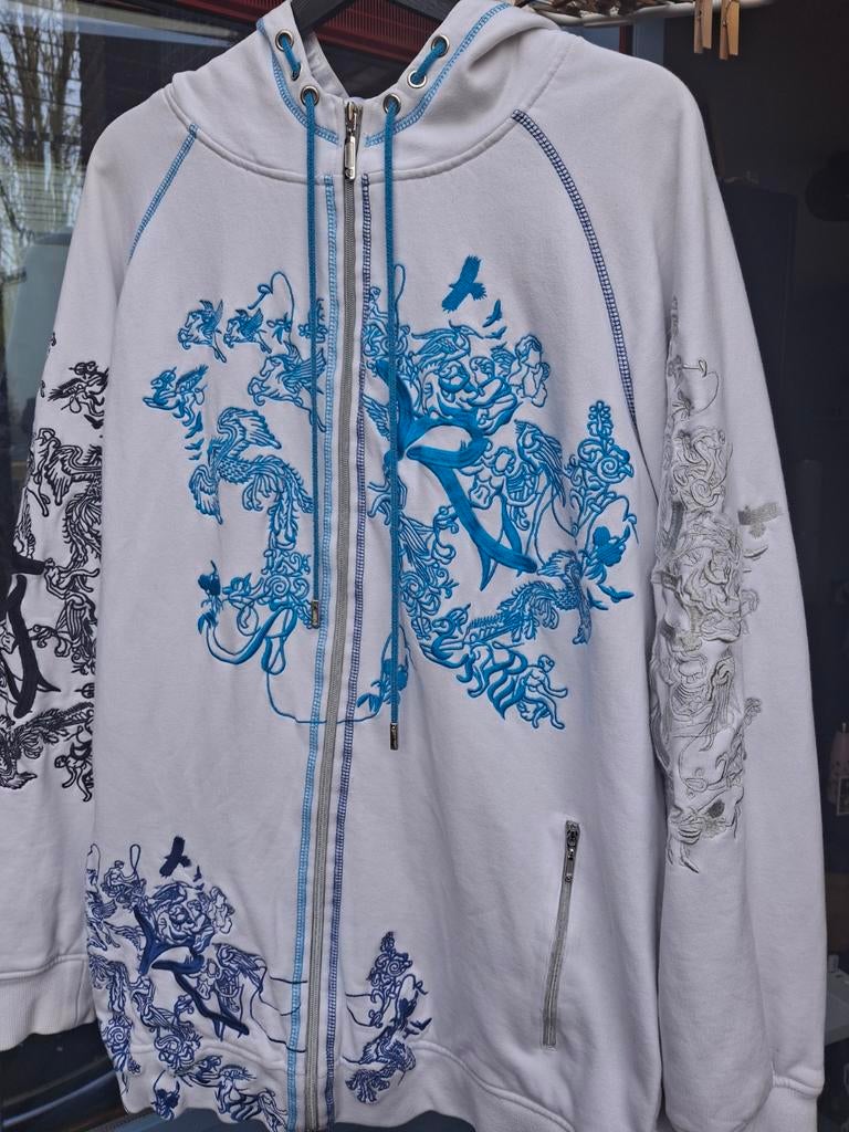 Uniek vintage Rocawear vest XL, Kleding | Heren, Truien en Vesten, Ophalen, Wit, Rocawear, Maat 56/58 (XL)