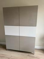 IKEA Besta kast wit met grijs/bruin, Ophalen, Met deur(en), Zo goed als nieuw, Minder dan 150 cm