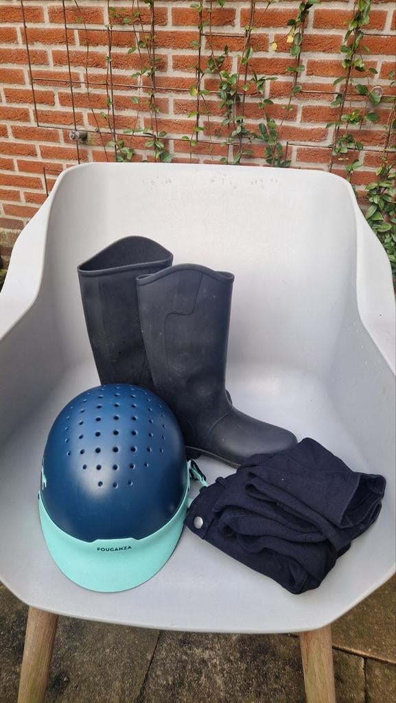 Paardrijaarzen, cap en rijbroek Decathlon, Ophalen, Gebruikt, Kinderen