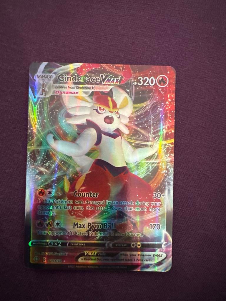 Cinderace VMAX Pokémon kaart - Zo goed als nieuw, Ophalen of Verzenden, Zo goed als nieuw, Losse kaart, Foil