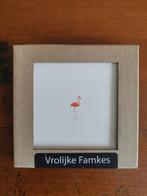 Tegeltje Vrolijke Famkes Flamingo - 10x10 cm, Ophalen of Verzenden