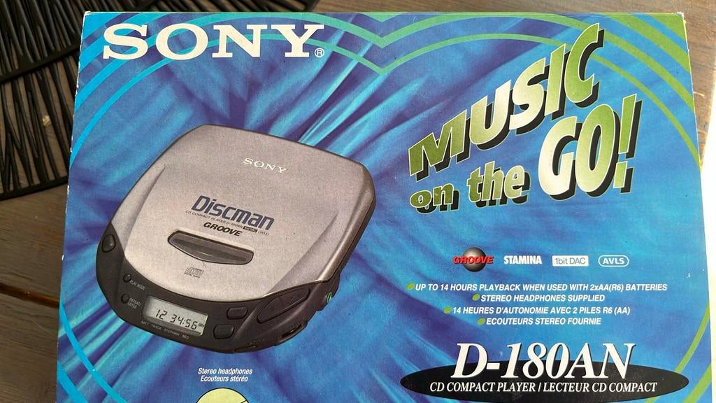 Sony discman D-180AN groove met oortjes, Ophalen of Verzenden, Discman