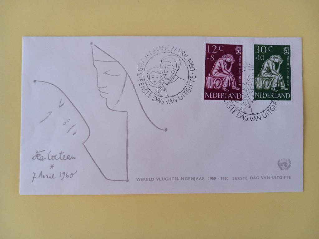 1960 Vluchtelingenzegels FDC E42 blanco met gesloten klep e5, Postzegels en Munten, Postzegels | Eerstedagenveloppen, Verzenden