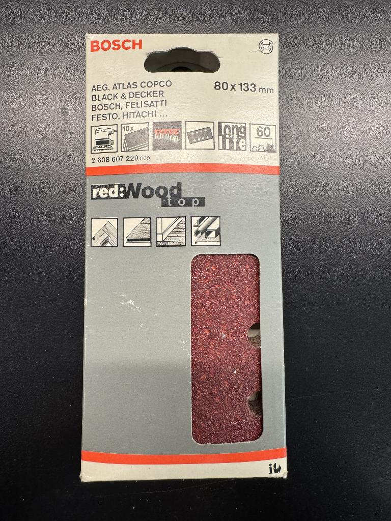 Bosch Schuurvellen 80133 mm – Korrel 60 – 10 stuks, Doe-het-zelf en Verbouw, Gereedschap | Schuurmachines, Ophalen of Verzenden