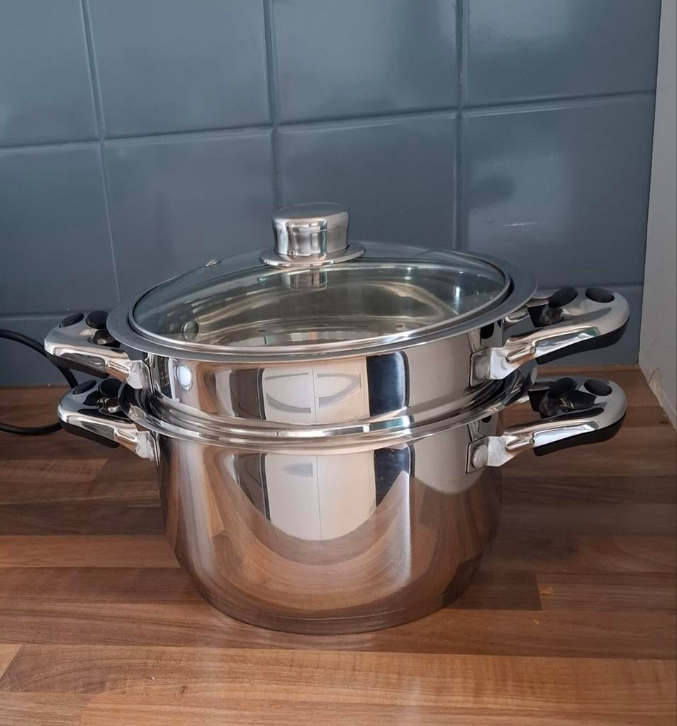 RVS Stoompan - Perfect voor Gezond Koken, Kookpan of Snelkookpan, Gebruikt, Ophalen of Verzenden, Rvs