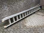 Aluminium ladder 3 delig 3x16 treden, Ophalen, Gebruikt