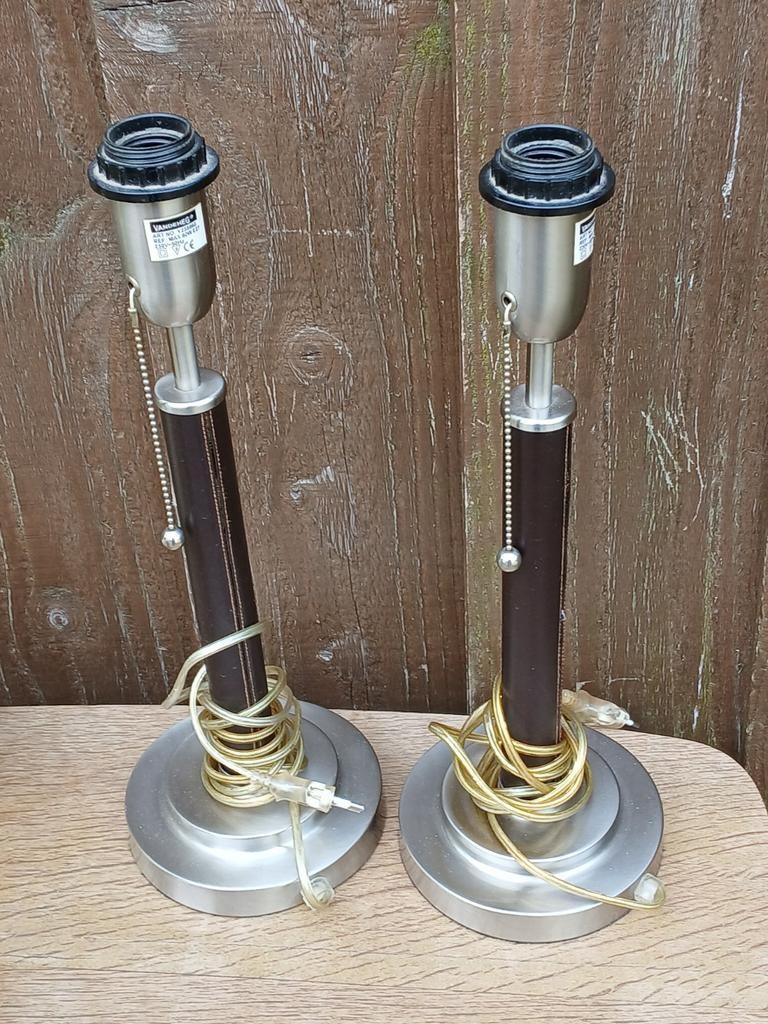 VandeHeg Tafellampen (2) - Hoogwaardig - Metaal, Leer, Ophalen of Verzenden