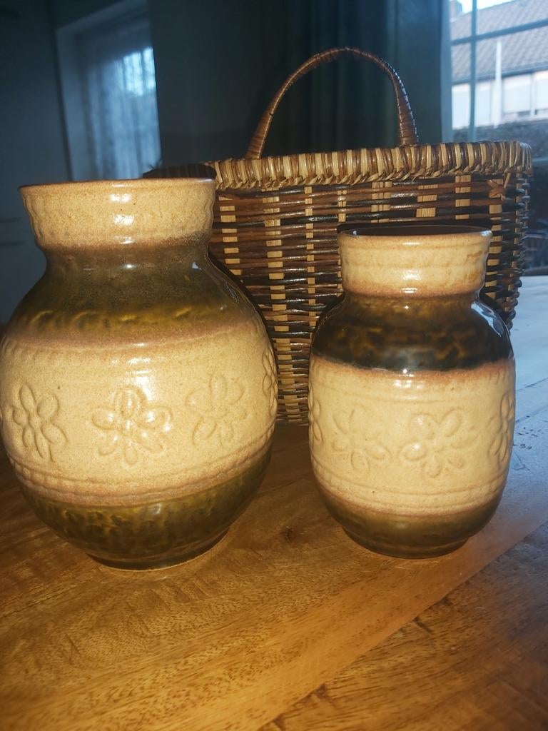 Twee retro vazen van Bay W. Germany, Ophalen of Verzenden
