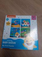 Baby shark kinderpuzzels 4 in doos, Ophalen of Verzenden, Minder dan 10 stukjes, Zo goed als nieuw, 2 tot 4 jaar