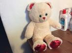 Build-a-Bear beer 38 cm. beige beer met rode accenten. zgan, Verzamelen, Ophalen of Verzenden, Zo goed als nieuw, Stoffen beer