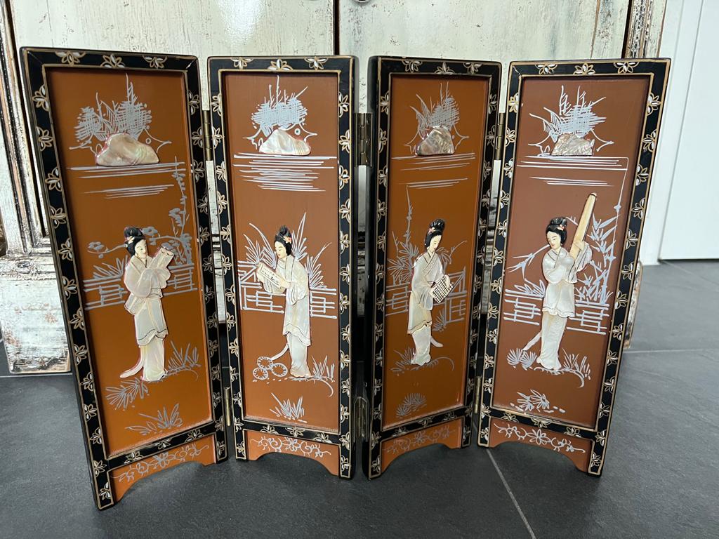 Chinees tafelscherm scherm speksteen ingelegd Chinese, Verburgt Vintage, Ophalen of Verzenden, Schipluidenlaan 20 5035KJ Tilburg