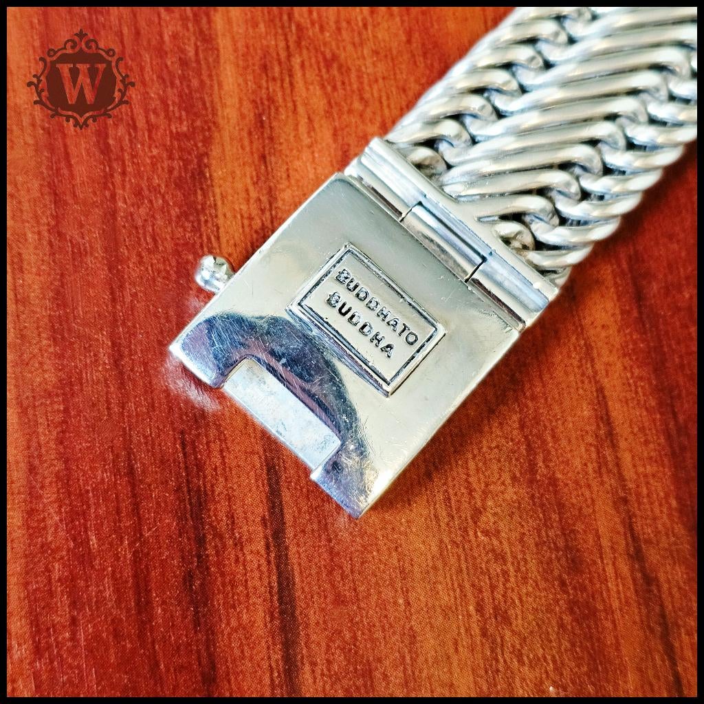 EDWIN BIG maat E     Buddha to Buddha armband, Ophalen of Verzenden, Zo goed als nieuw, Zilver, Zilver