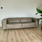 Leren bank, Huis en Inrichting, Banken | Bankstellen, Ophalen, Driepersoons, Zo goed als nieuw, Rechte bank