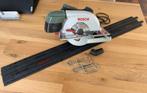 Bosch PKS 66A cirkelzaag met geleiderail 1600W, Gebruikt, Cirkelzaag, Ophalen of Verzenden, 30 tot 70 mm