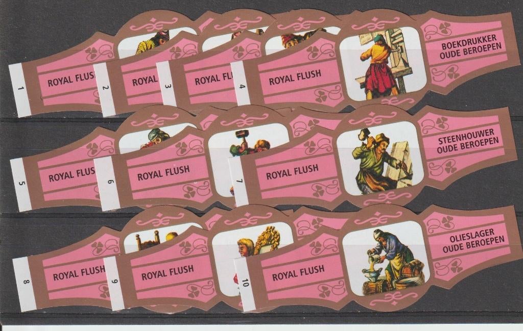 reeks   1001  beroepen  1-10    sigarenbanden, Ophalen of Verzenden