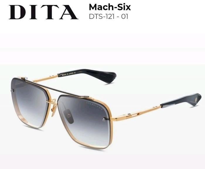 Origineel Dita Mach Six compleet+bon echt 18k goud titanium, Overige merken, Zonnebril, Overige kleuren, Ophalen of Verzenden