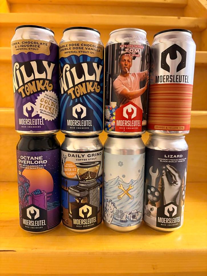 Moersleutel Bieren - 8 oude pareltjes incl Barcode, Verzamelen, Biermerken, Nieuw, Flesje(s), Overige merken, Ophalen of Verzenden