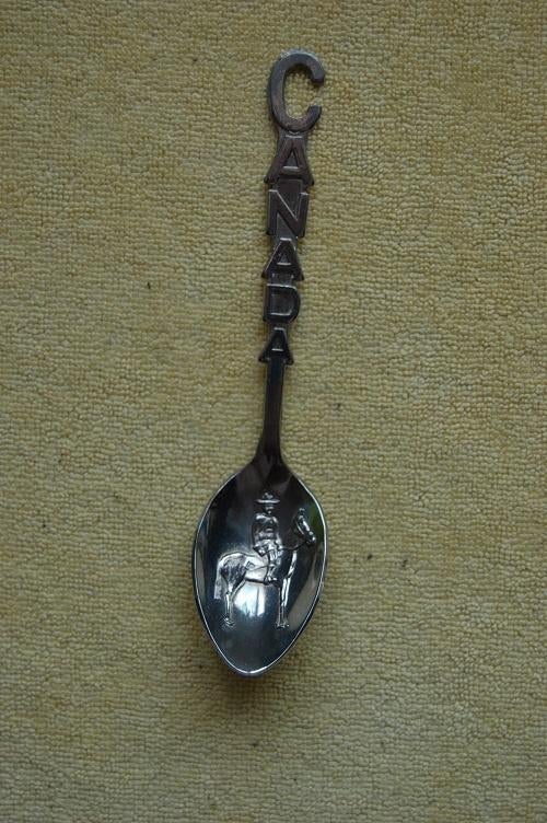 Theelepeltje Canada, Ophalen of Verzenden, Gebruikt, Rvs of Chroom, Los bestek