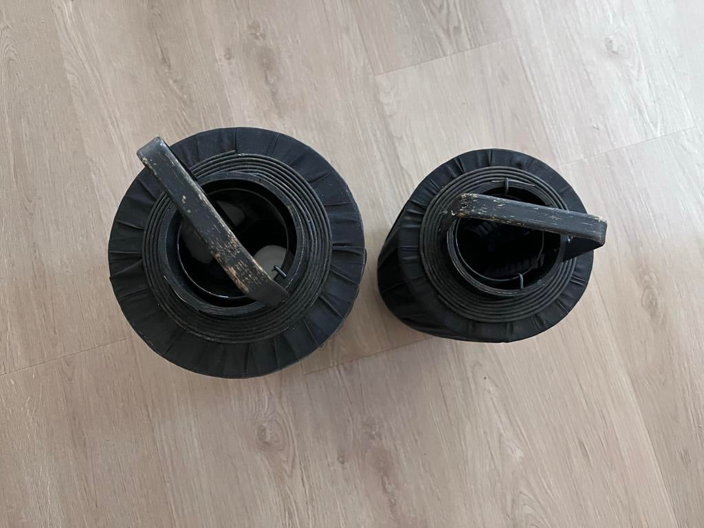 Set van 2 zwarte windvangers voor buiten, Tuin en Terras, Fakkels, Ophalen of Verzenden, Gebruikt