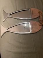 Riviera Maison vis spiegels - set van 2, Huis en Inrichting, Woonaccessoires | Spiegels, Minder dan 50 cm, Gebruikt, Ophalen of Verzenden
