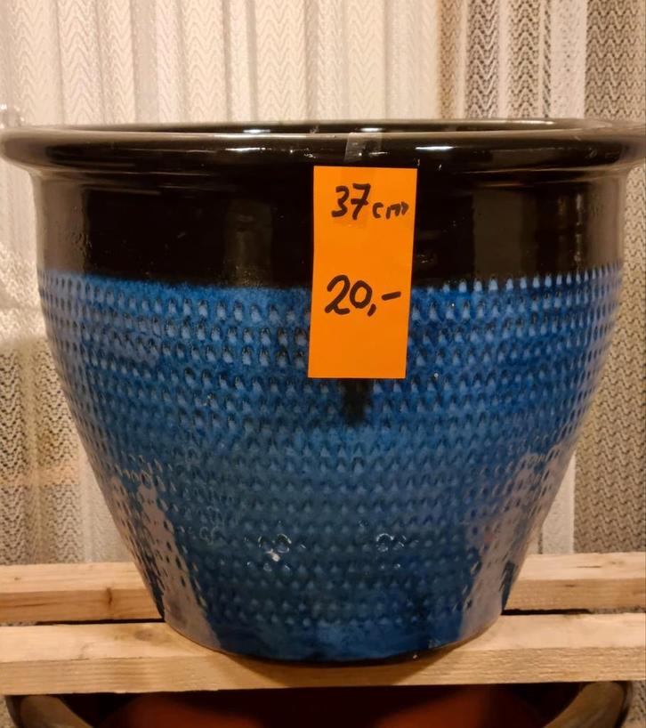 Grote bloempot  +/-  37 cm                  Blauw, Groen, Tuin en Terras, Bloempotten, Zo goed als nieuw, Terracotta, Binnen, Balkon