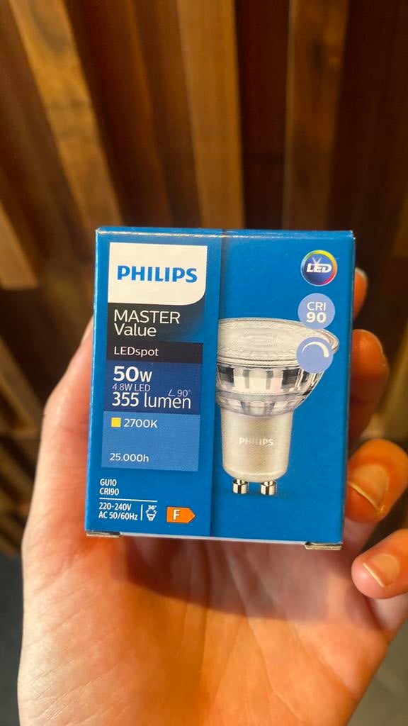 Philips Master Value LEDspot GU10 - 19 stuks, Ophalen of Verzenden, Nieuw, Metaal of Aluminium, Led