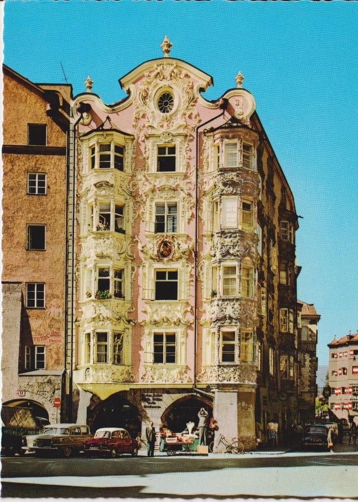 Oostenrijk, Innsbruck , auto's, NSU Prinz 30, Opel Kapitan, Verzamelen, Ophalen of Verzenden, 1960 tot 1980, Gelopen, Oostenrijk