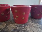 5 stuks leuke kleine bloempotjes met sterrenmotief, Gebruikt, Rond, Ophalen of Verzenden, Balkon