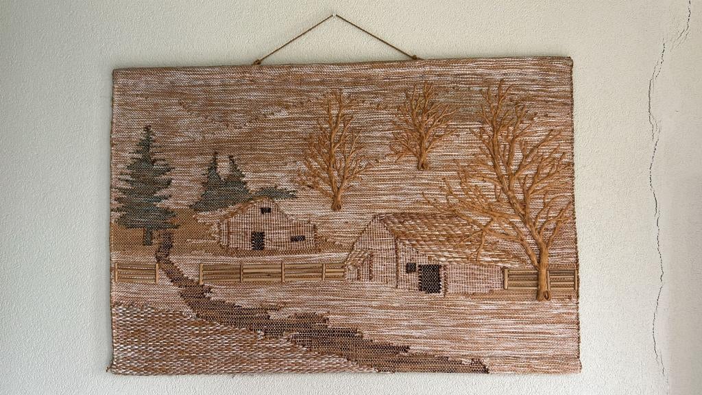 Wandkleed met tafereel boerderij, Ophalen of Verzenden