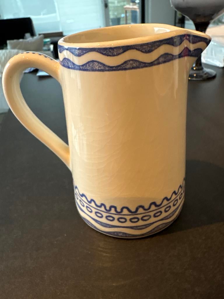 Vintage Gien France 'Aurélie' kan - Blauw/Wit, Ophalen of Verzenden