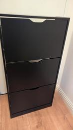 Zwarte schoenenkast met 3 vakken - Schonenrek, Ophalen of Verzenden, Gebruikt