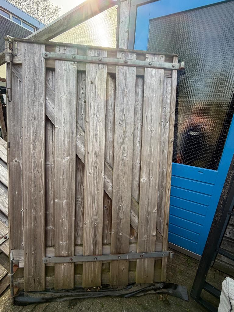 Dubbele poort, Ophalen, Gebruikt, 100 tot 150 cm, Draaipoort