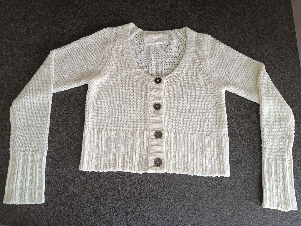 Wit gebreid vest met lange mouwen, Kleding | Dames, Wit, Nieuw, Ophalen of Verzenden, Just B