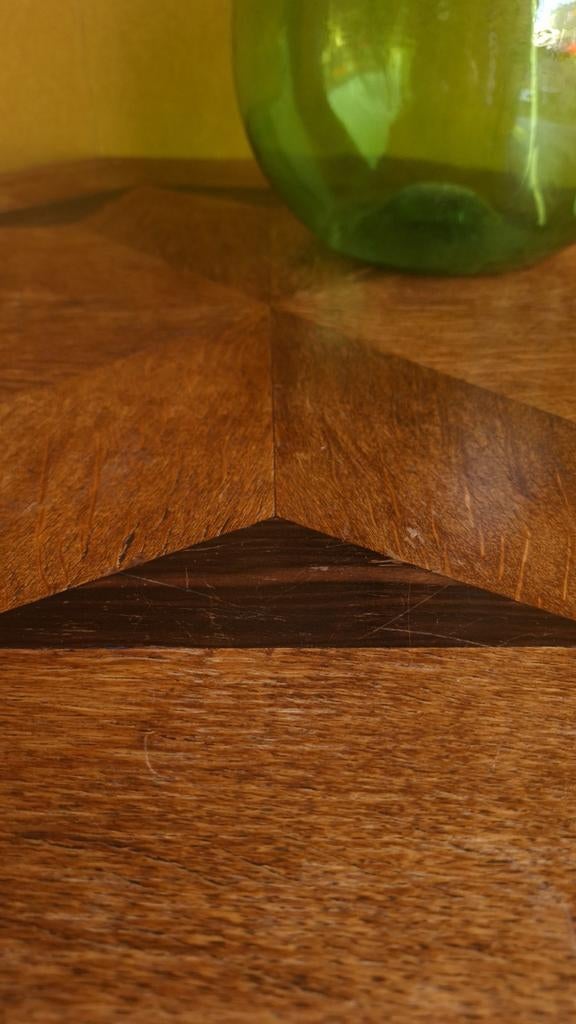 Vintage Art deco tafeltje met onderblad, sidetable, tafel, Ophalen, Gebruikt, Vintage, Nvt