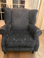 Zwarte oorfauteuil met van stof, Huis en Inrichting, Fauteuils, Ophalen, 75 tot 100 cm, Zo goed als nieuw, 75 tot 100 cm