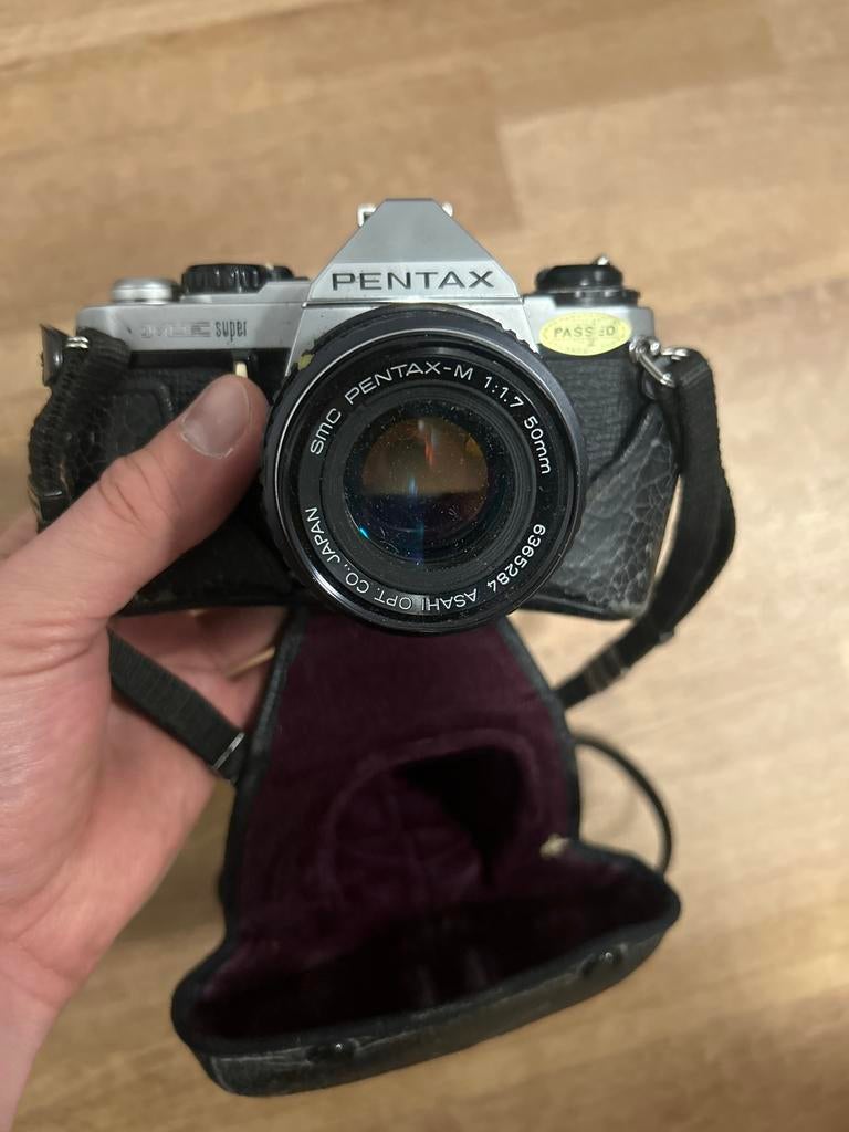 Pentax ME Super Analoge Spiegelreflexcamera met SMC Pentax-M, Audio, Tv en Foto, Fotocamera's Analoog, Ophalen of Verzenden, Gebruikt