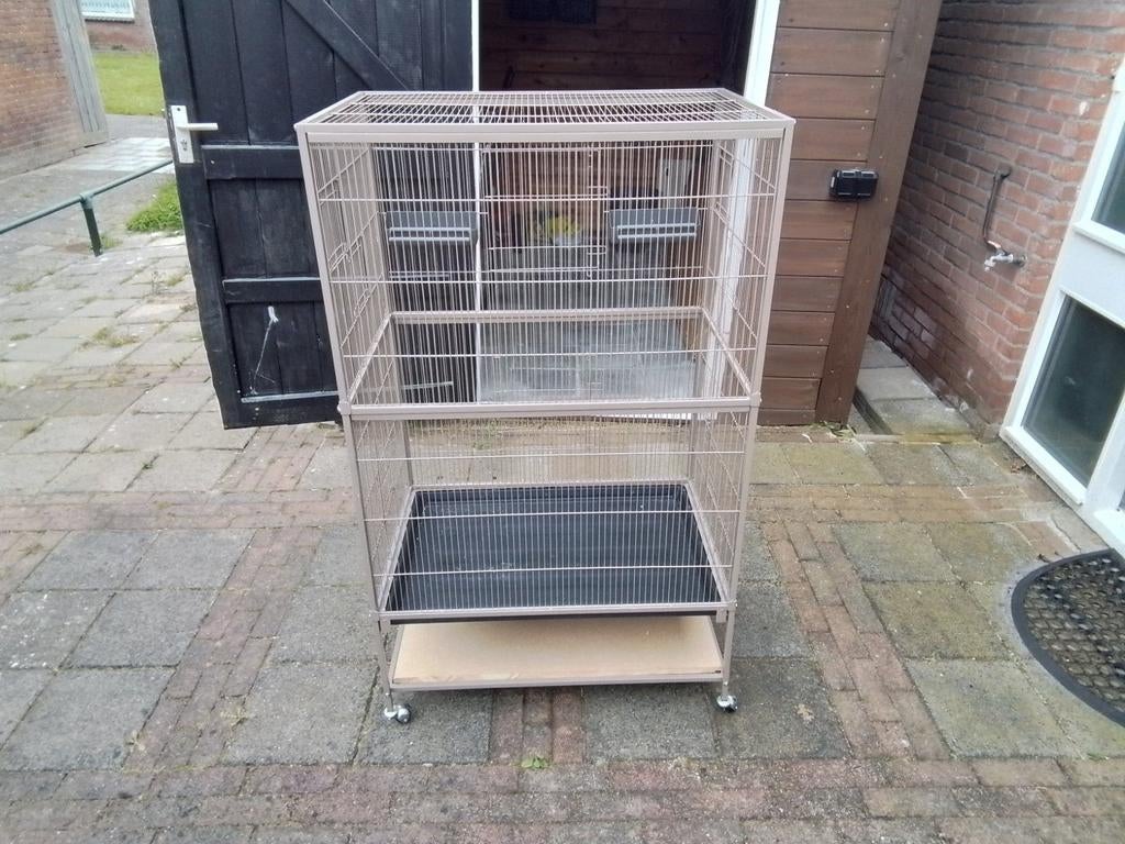 Agapornis koppel met kooi, Ophalen, Zo goed als nieuw, Volière