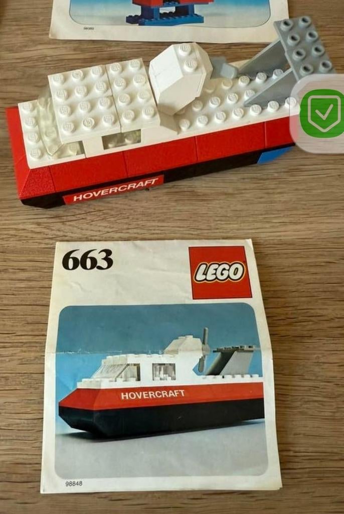 LEGO 663 Hovercraft met instructies - Vintage, Ophalen of Verzenden, Gebruikt, Overige typen