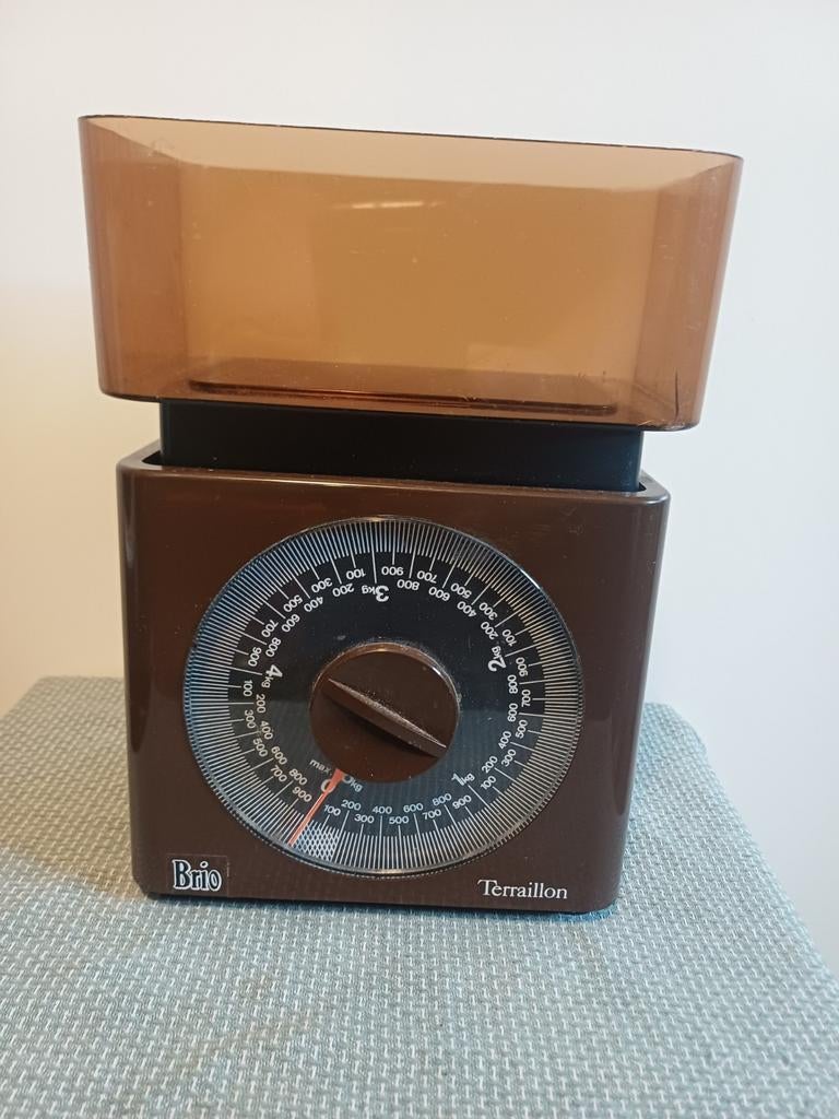 Vintage Terraillon Brio Keukenweegschaal - Bruin, Witgoed en Apparatuur, Ophalen of Verzenden