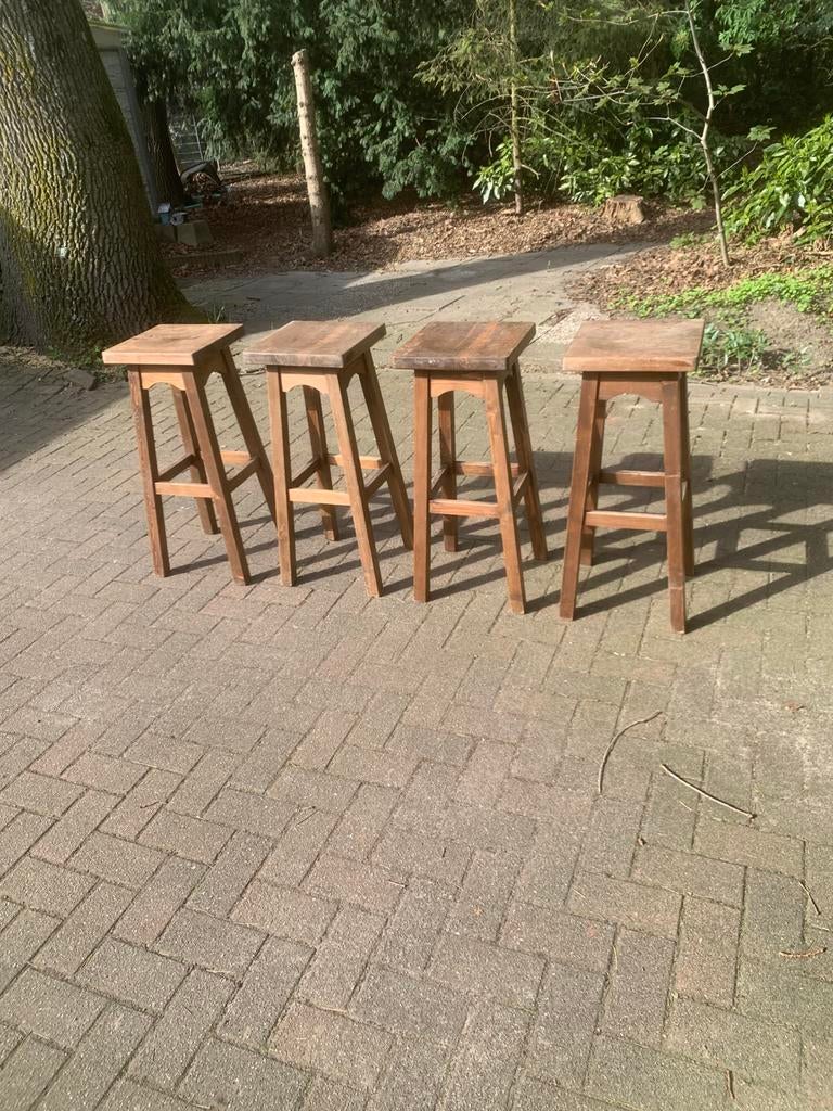 4 barkrukken., Huis en Inrichting, Barkrukken, Ophalen, Gebruikt, 60 tot 90 cm, 4 krukken