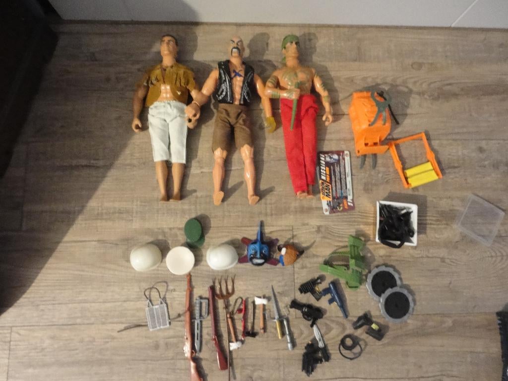 TE KOOP  6 VINTAGE  ACTIONMAN POPPEN + ACCESSOIRES, Ophalen of Verzenden, Gebruikt
