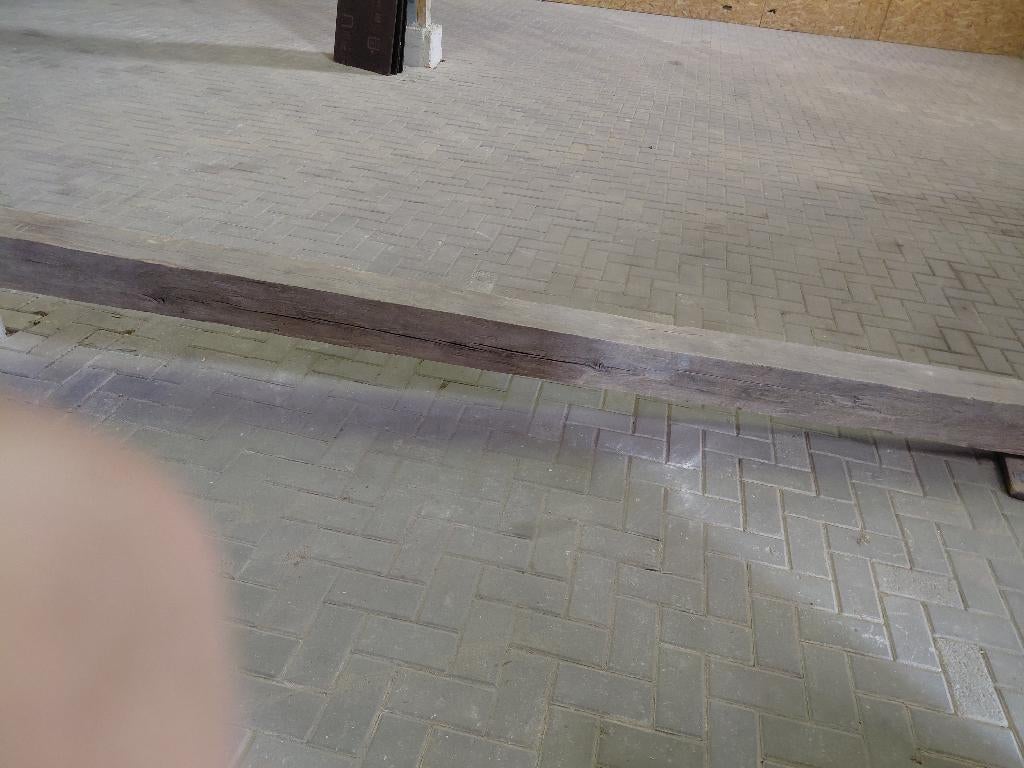 Eiken balk ca 15x15, Tuin en Terras, Palen, Balken en Planken, Ophalen, Gebruikt, 250 cm of meer, Balken