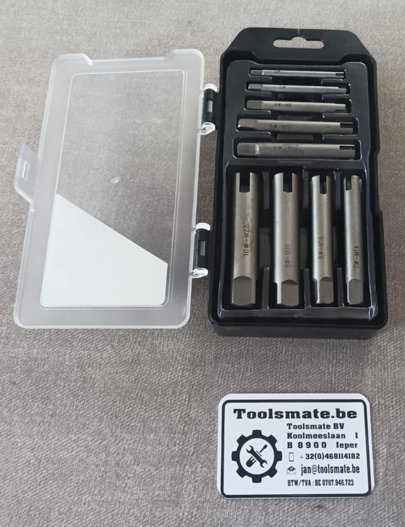 9 delige afgebroken draadtappen trekker set M5 tot M22, Ophalen of Verzenden, Nieuw