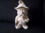 KERAMIEK beeld kabouter met vogel handgemaakt, Ophalen of Verzenden, Nieuw