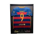 Luis Suarez Barcelona 15/16 gesigneerd ingelijst thuis shirt, Verzamelen, Buitenlandse clubs, Soccersignings.nl, Shirt, Nieuw