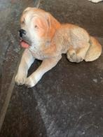 Liggende Sint Bernard beeld van steen, Verzamelen, Ophalen of Verzenden, Gebruikt, Dier