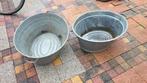 Set Antieke Zinken Teilen & Emmers, Ophalen, Gebruikt, Rond, Metaal